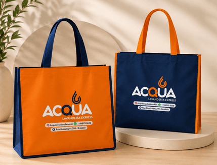 Bags personalizadas da Acqua para coleta e entrega